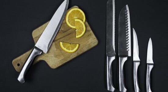 cucina, tagliare, acciaio