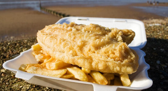 una porzione di fish and chips