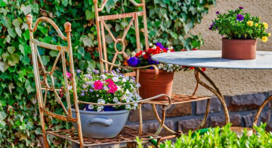 sedie giardino ruggine