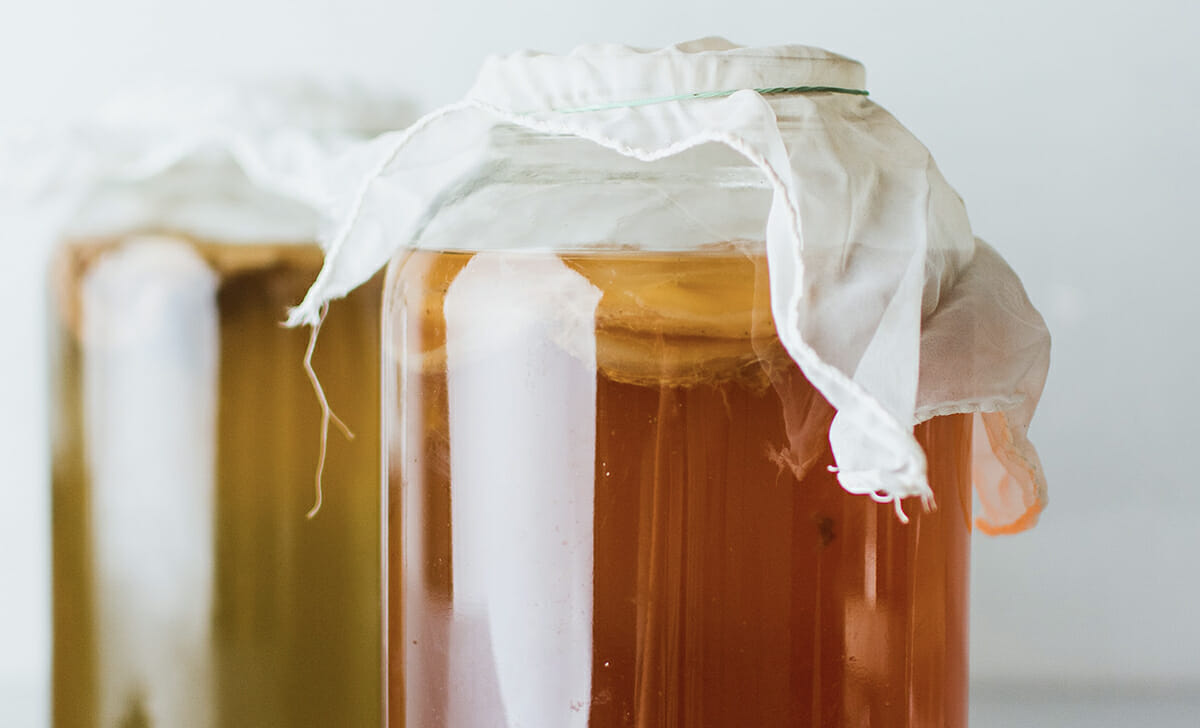 Il kombucha è un tè fermentato ricco di enzimi e probiotici