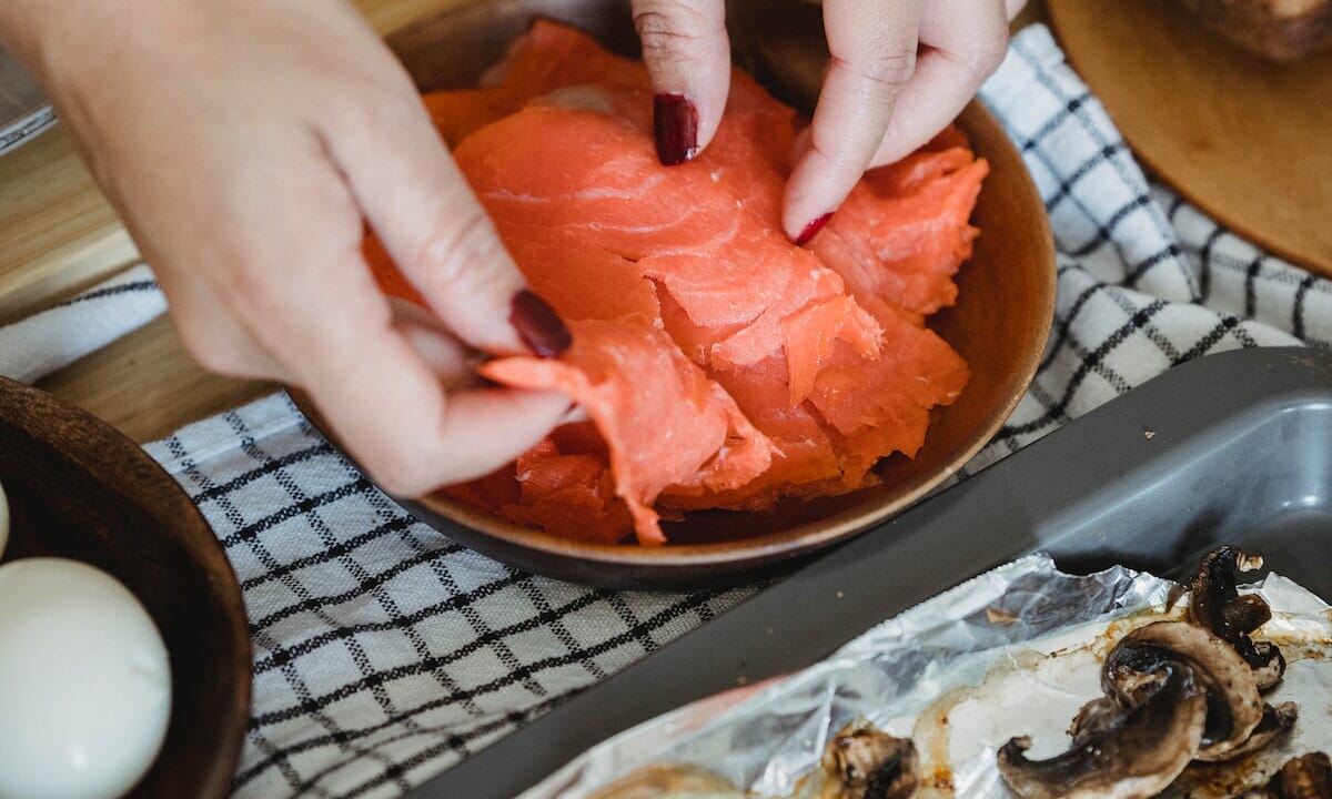 Ricetta con salmone e funghi