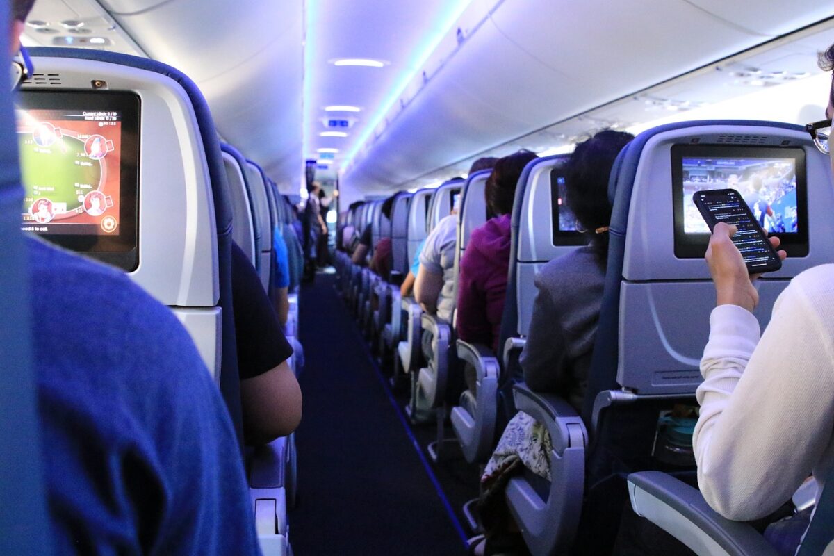 L'interno dell'aereo