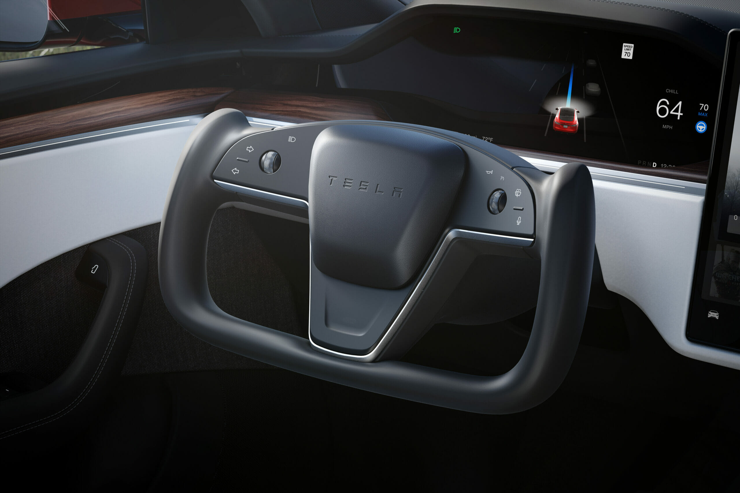 Interno di un'auto Tesla