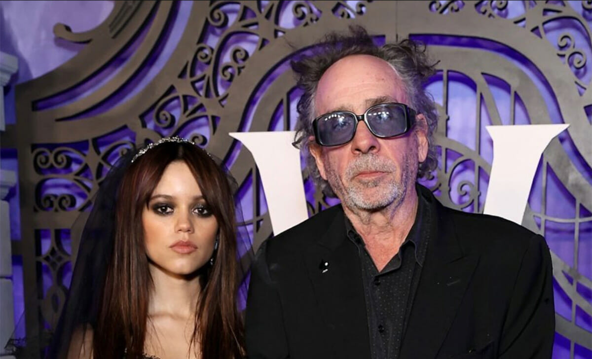 Jenna Ortega e Tim Burton, regista della serie Netflix “Mercoledì”
