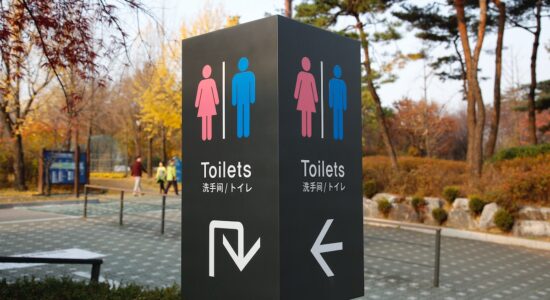 Le porte dei bagni pubblici non toccano il pavimento