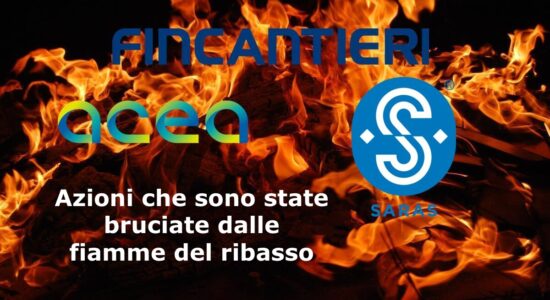 Un terzetto di azioni bruciato dalle fiamme del ribasso