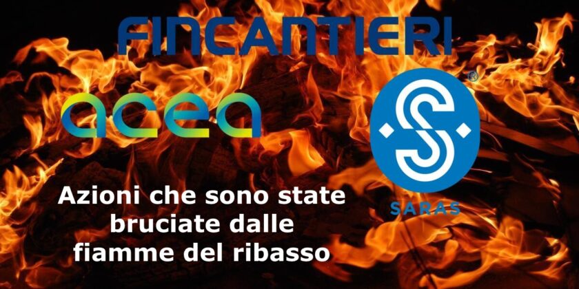 Un terzetto di azioni bruciato dalle fiamme del ribasso