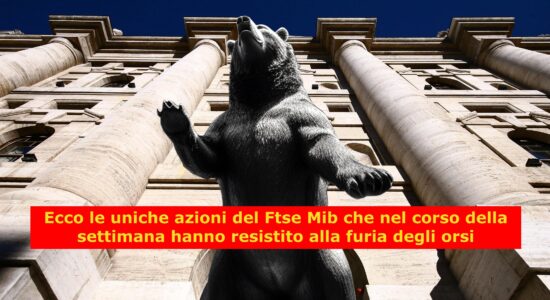 Mediobanca e Poste Italiane sono le uniche azioni del Ftse Mib che hanno resistito ai ribassisti