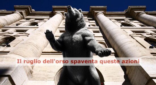 Azioni travolte dall'orso a Piazza Affari