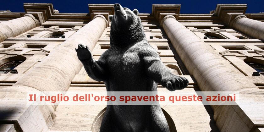 Azioni travolte dall'orso a Piazza Affari