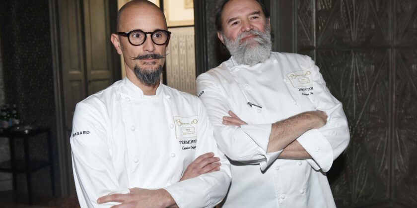 Enrico Crippa a dx e Luciano Tona chef-Foto da imagoeconomica