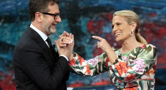 Heather Parisi con Fabio Fazio-Foto da imagoeconomica