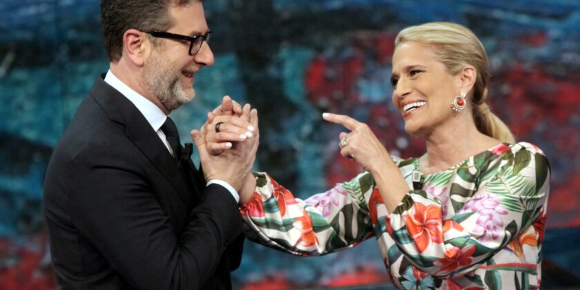 Heather Parisi con Fabio Fazio-Foto da imagoeconomica