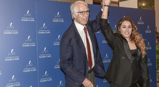 Gianni Malagò con la sciatrice Sofia Goggia-Foto da imagoeconomica