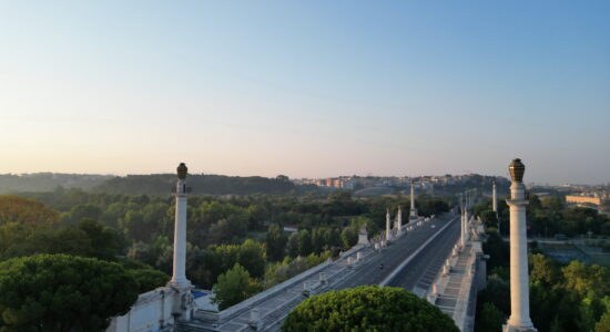Roma riprese aeree del ponte Flaminio-Foto da imagoeconomica
