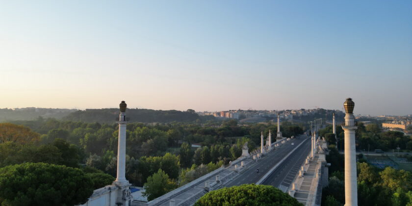 Roma riprese aeree del ponte Flaminio-Foto da imagoeconomica